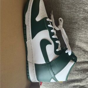 Nike Dunk Hi Retro Sneakers in Noble Green and White